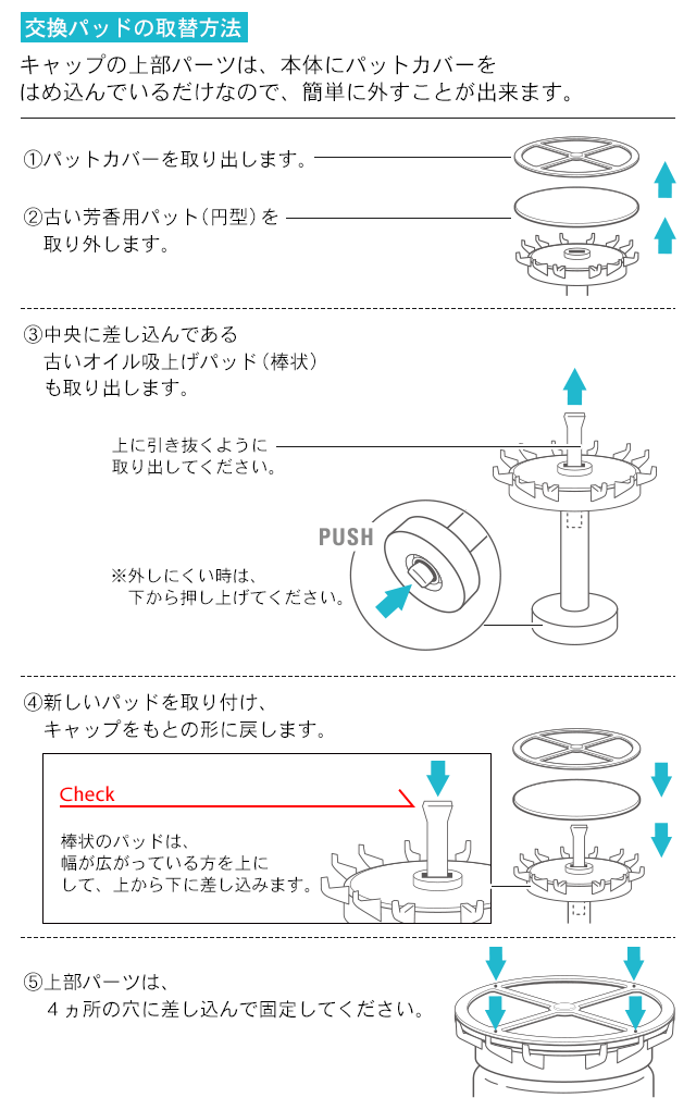 交換パッド取付方法